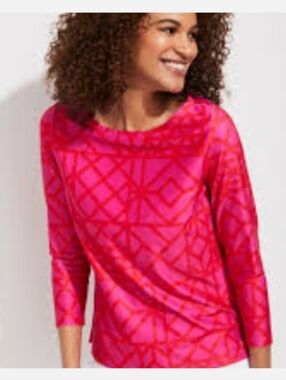 Vineyard Vines Sankaty Printed Simple Boatneck UPF Tee NWT, M